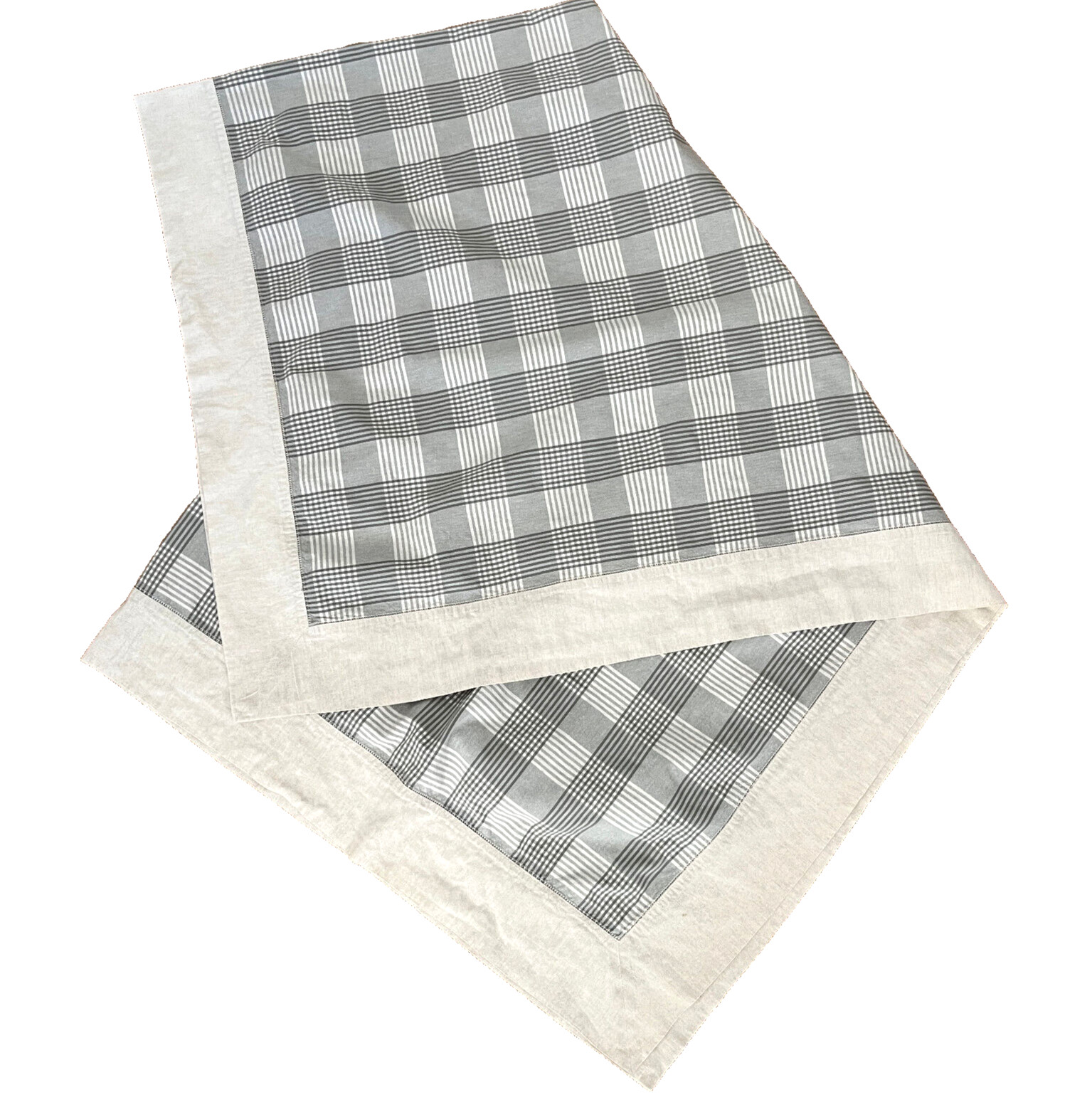 Alexandre Turpault linen tablecloth gray natural checked French France luxury gallery