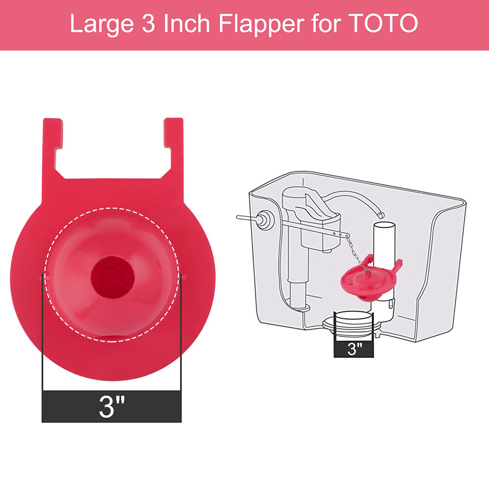 2 Pack 3-Inch Toilet Flapper Replacement Fit with TOTO Flapper Oversized Sealing gallery