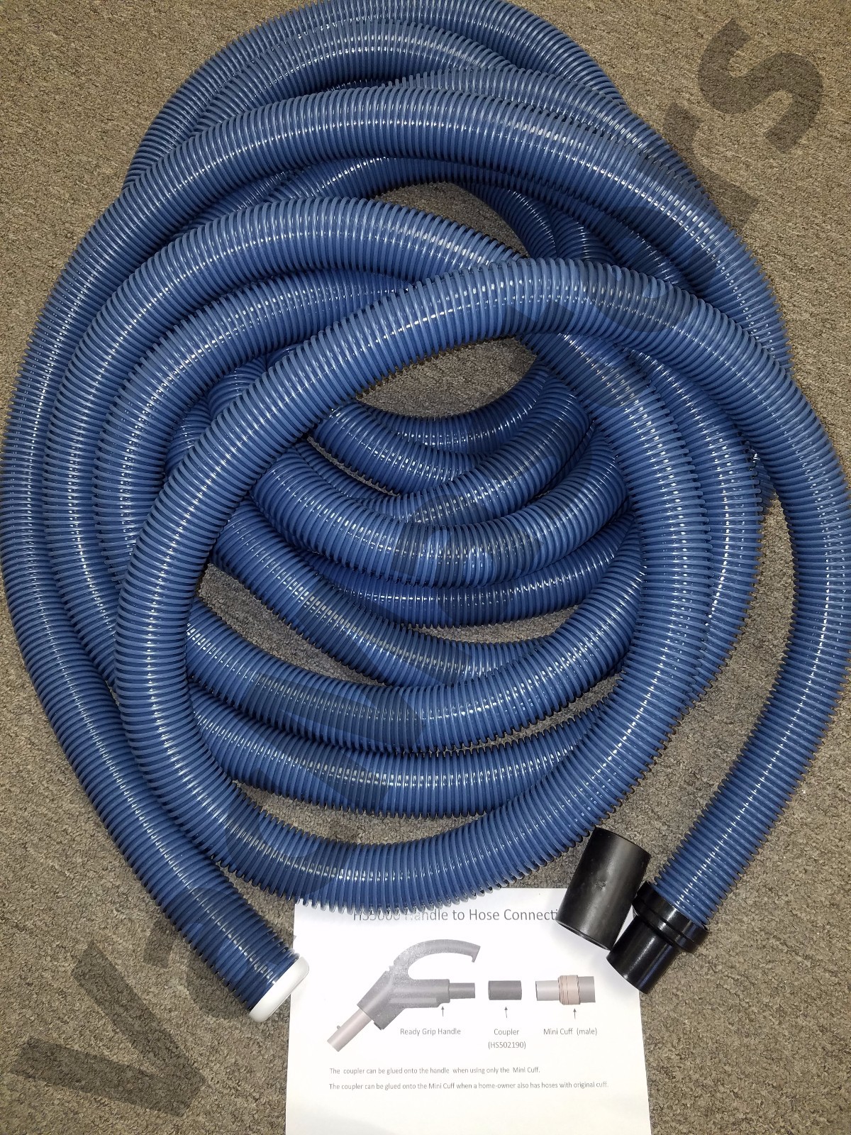 Hide A Hose central vacuum REPLACEMENT HOSE - 30 40 50 60 w/ or w/o Hose Sock gallery