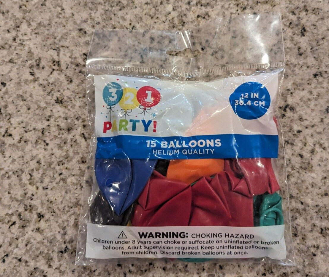 321 Party Balloons Helium Quality 15 Count 12 in Assorted gallery