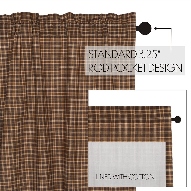 Rustic 84"x40" Panel Pair Brown Rod Pocket Prescott Window Curtains VHC Brands gallery