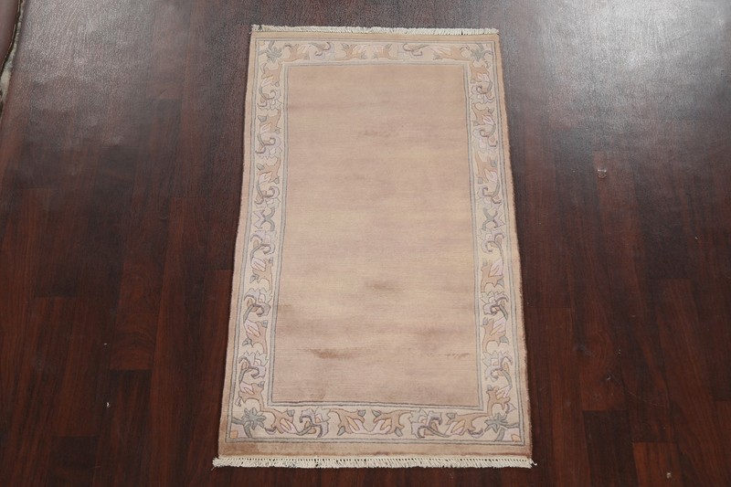 Contemporary Thick Plush Bordered Nepalese 3x5 Small Rug Wool Handmade Carpet gallery