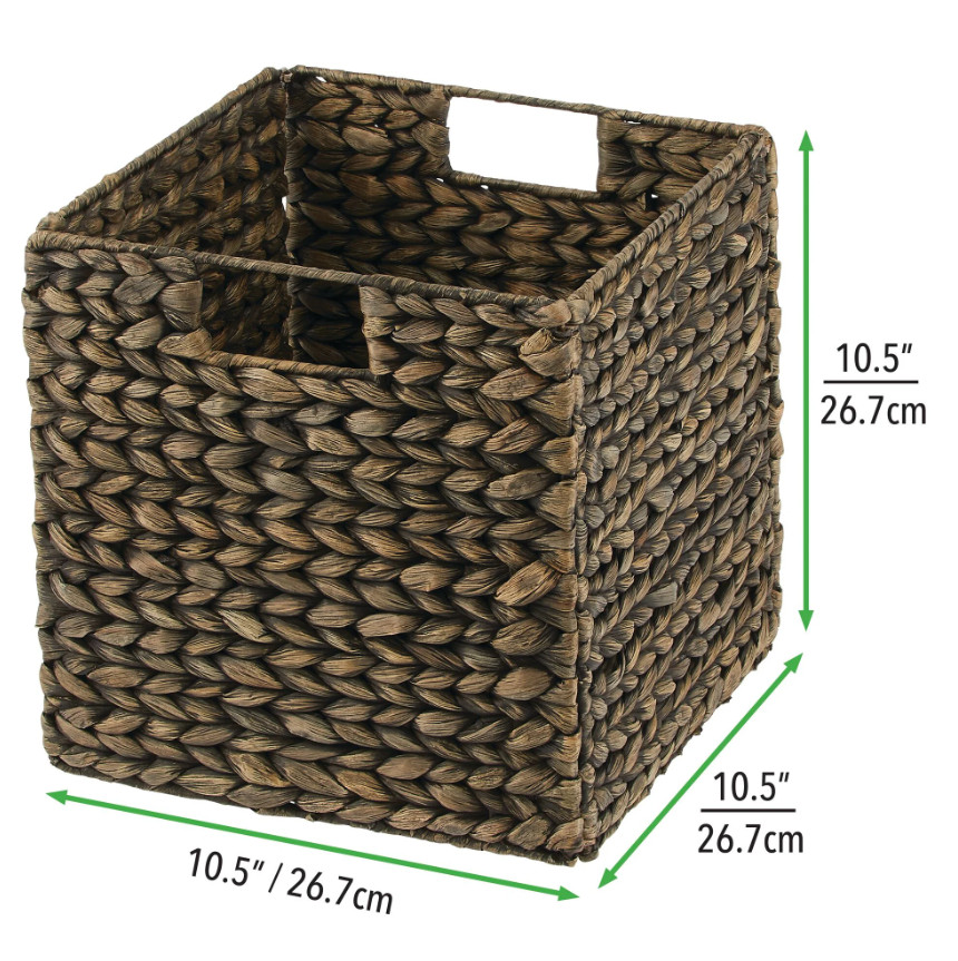 MDesign Storage Bins Black Wash Seagrass Folding Cube Storage Bin - Set of 2,NWT gallery
