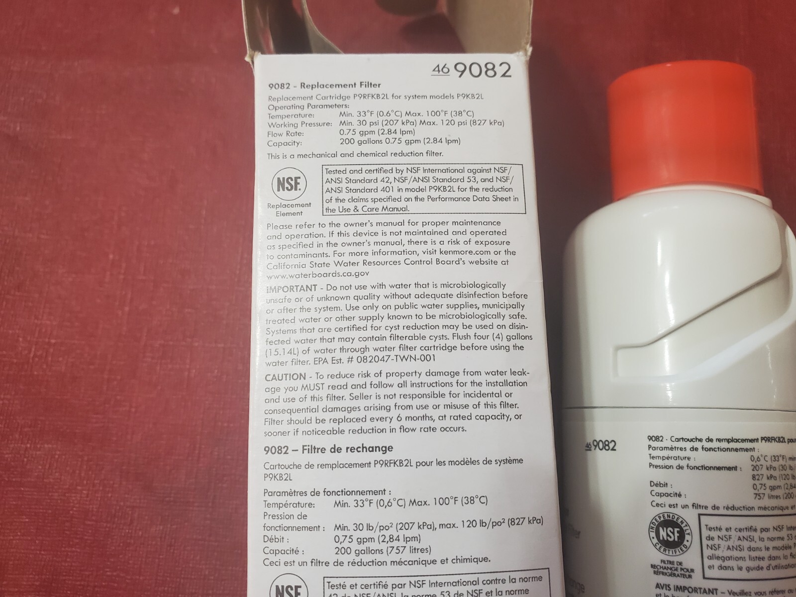 Kenmore Replacement Refrigerator Filter 9082 Long Life Filter Reduces Chlorine gallery