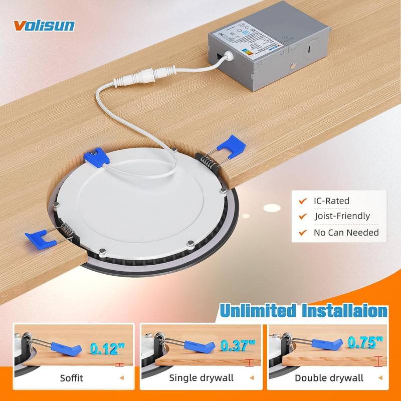 8 Pack 6" Dimmable LED Recessed Lights, 5CCT, 1080LM, ETL Certified gallery