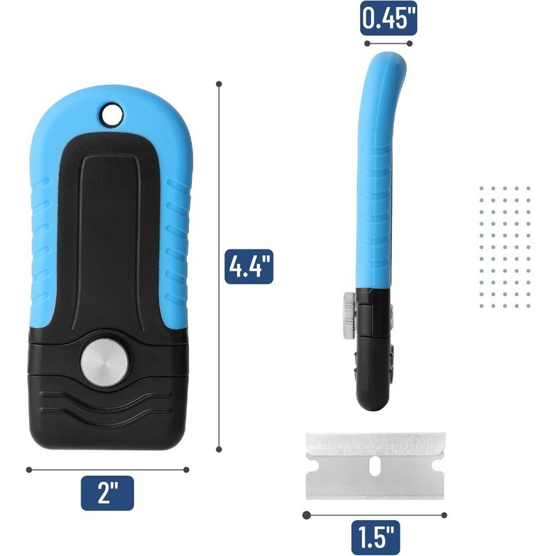 Locking Scraper Tool with 10 Stainless Steel Blades Glass Window Paint gallery