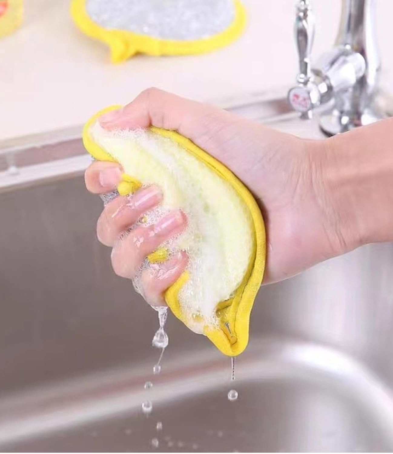 Non Scratch Double Sided Dish Cleaning Sponge Scouring Pad Kitchen Scrubber gallery