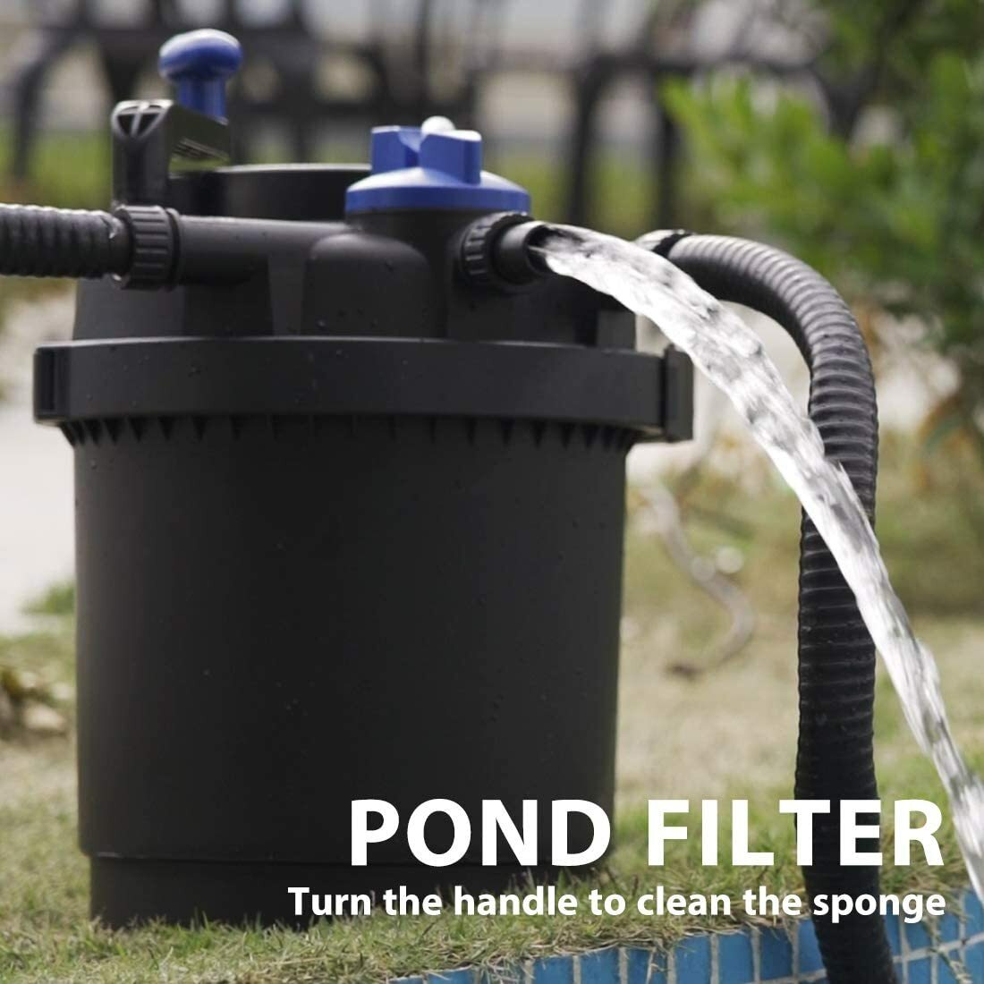 Pond Pressure Bio Filter w/ 13W UV Bulb Sterilizer Light Koi Fish Pond 1600GPH gallery