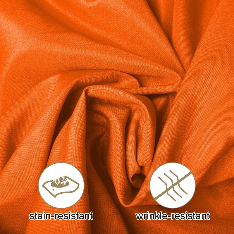 2 PCS 120 Inch Orange Round Tablecloth Washable Polyester Wedding Banquet gallery