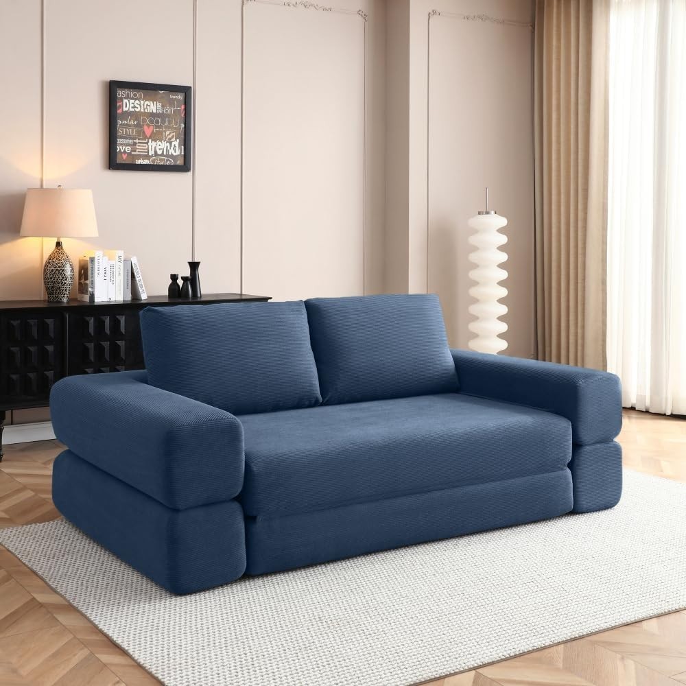 81'' Convertible Sofa Bed 3 in 1 Folding Floor Couch Corduroy Fold Out Couch gallery