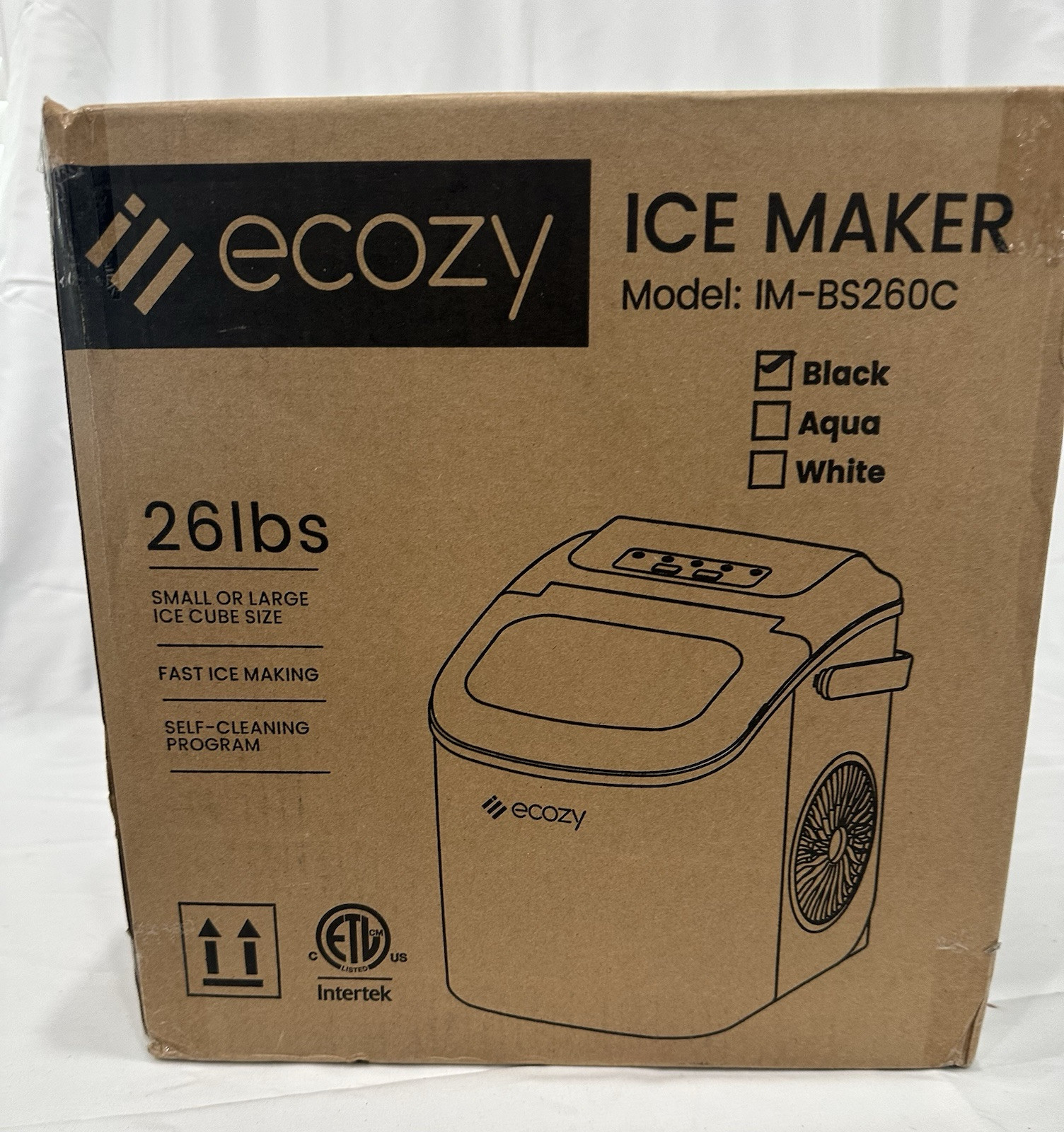 Ecozy Countertop Ice Maker 26lbs (small or large ice cube size) model IM-BS260C gallery