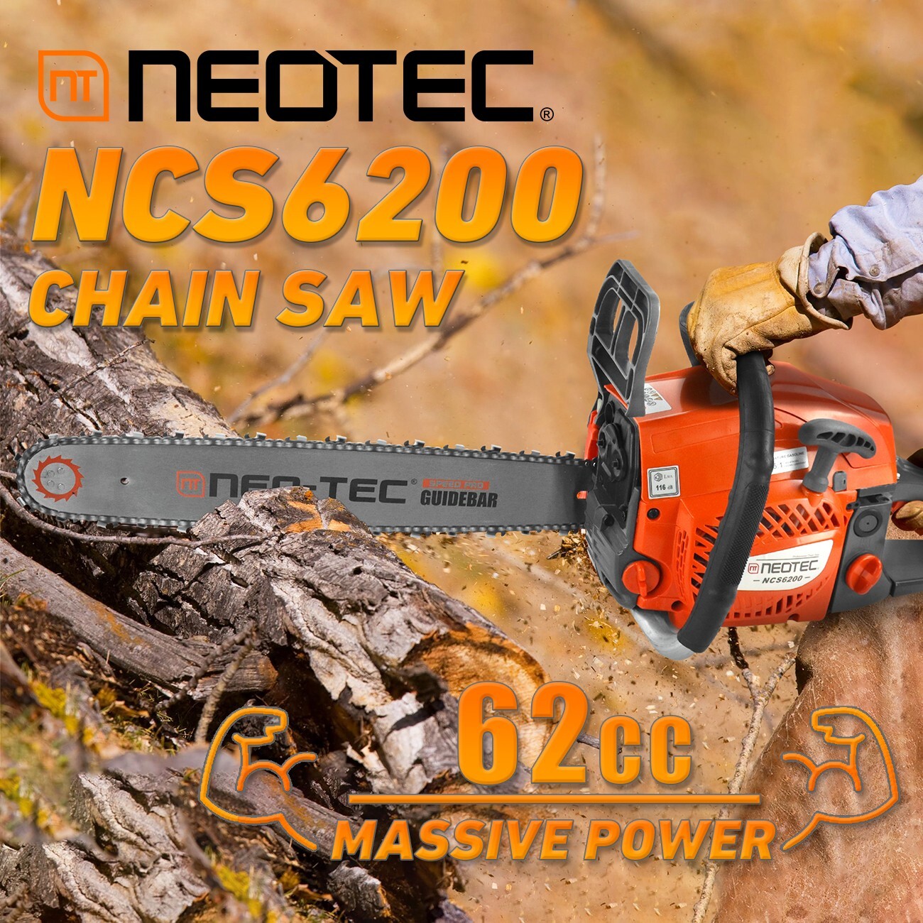 62CC 2Stroke Gasoline Chainsaw 20" Bar Powered Engine Wood Cutting Gas Chain Saw gallery