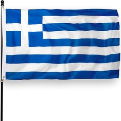DANF Greece Flag 3×5 Ft Thick Polyester, Fade Resistant, Brass Grommets, Canv…