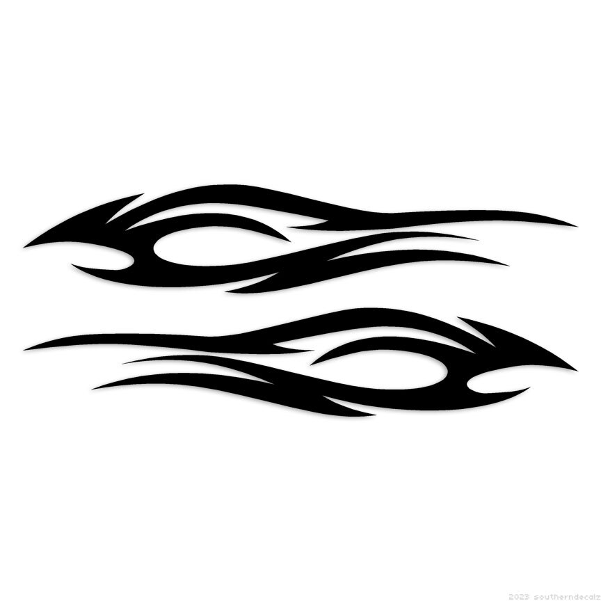 Pair Tribal Flames - Decal Sticker - Multiple Colors & Sizes - ebn7316 gallery
