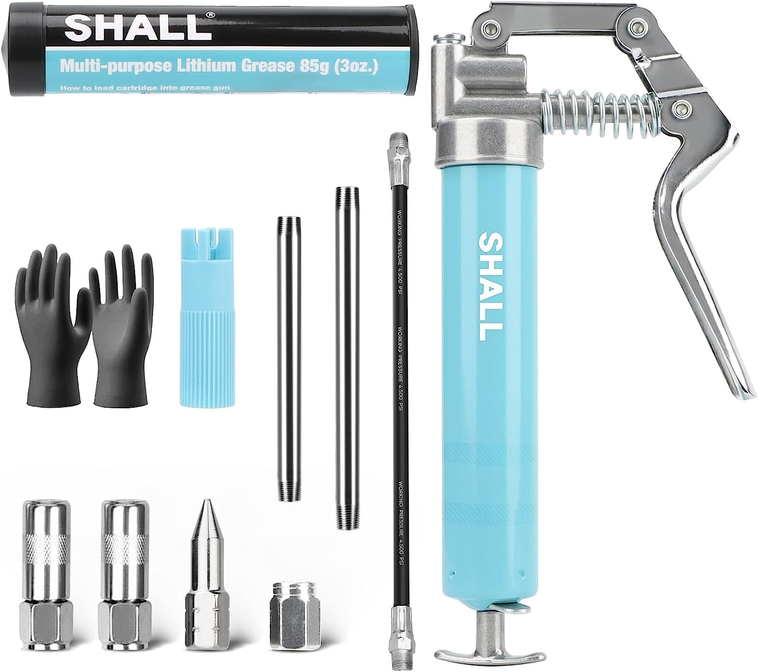 SHALL Mini Grease Gun, Small Grease Gun Kit (3.52OZ Capacity, 3000PSI) US gallery