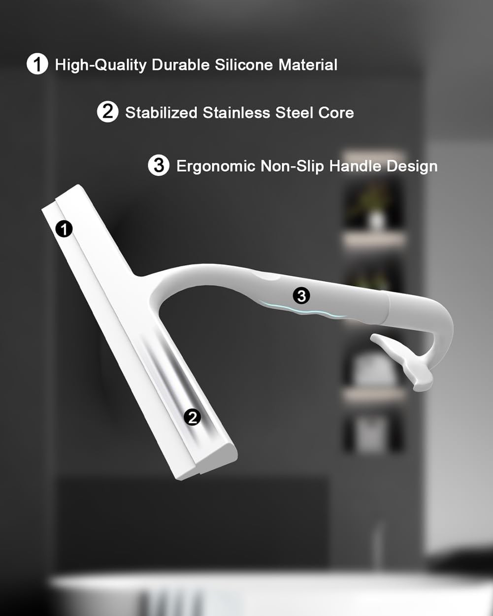 Squeegee for Glass Doors with Hanging Hook, Home Cleaning Tool | Multi-Purpose gallery