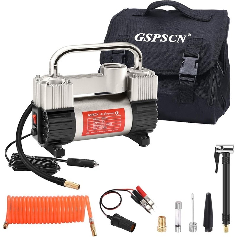 Heavy Duty Tire Inflator 150PSI Double Cylinder Fast 70dB Quiet Air Compressor gallery