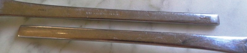 5 WMF Cromargan "Line" pattern Germany 6 1/4 in Butter Spreaders w Triangle Mark gallery