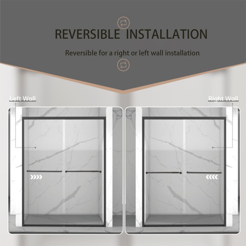 Double Sliding Easy to Install 48 x 72''54 x 72''60 x 72'' Shower Enclosure Door gallery