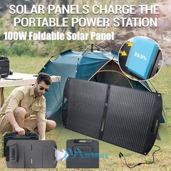 Portable 100W ETFE Solar Panel Foldable Solar Suitcase Solar Charger w/Kickstand