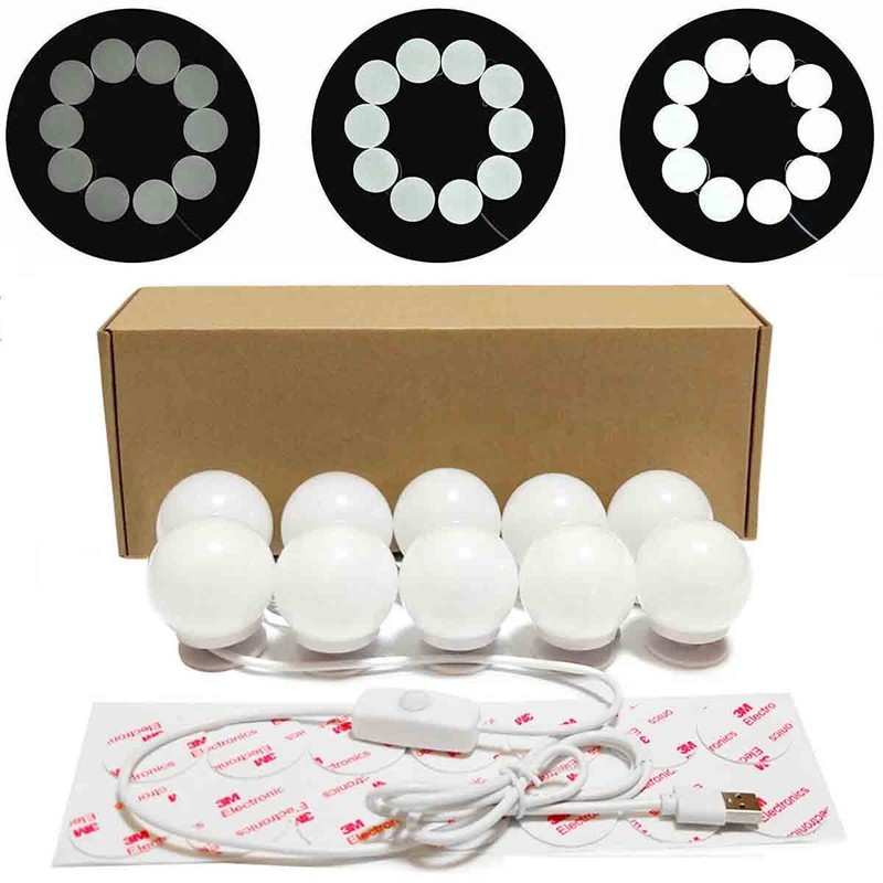 10 LED Kit Bulbs Vanity Light Dimmable Lamp Make Up Mirror Lights gallery