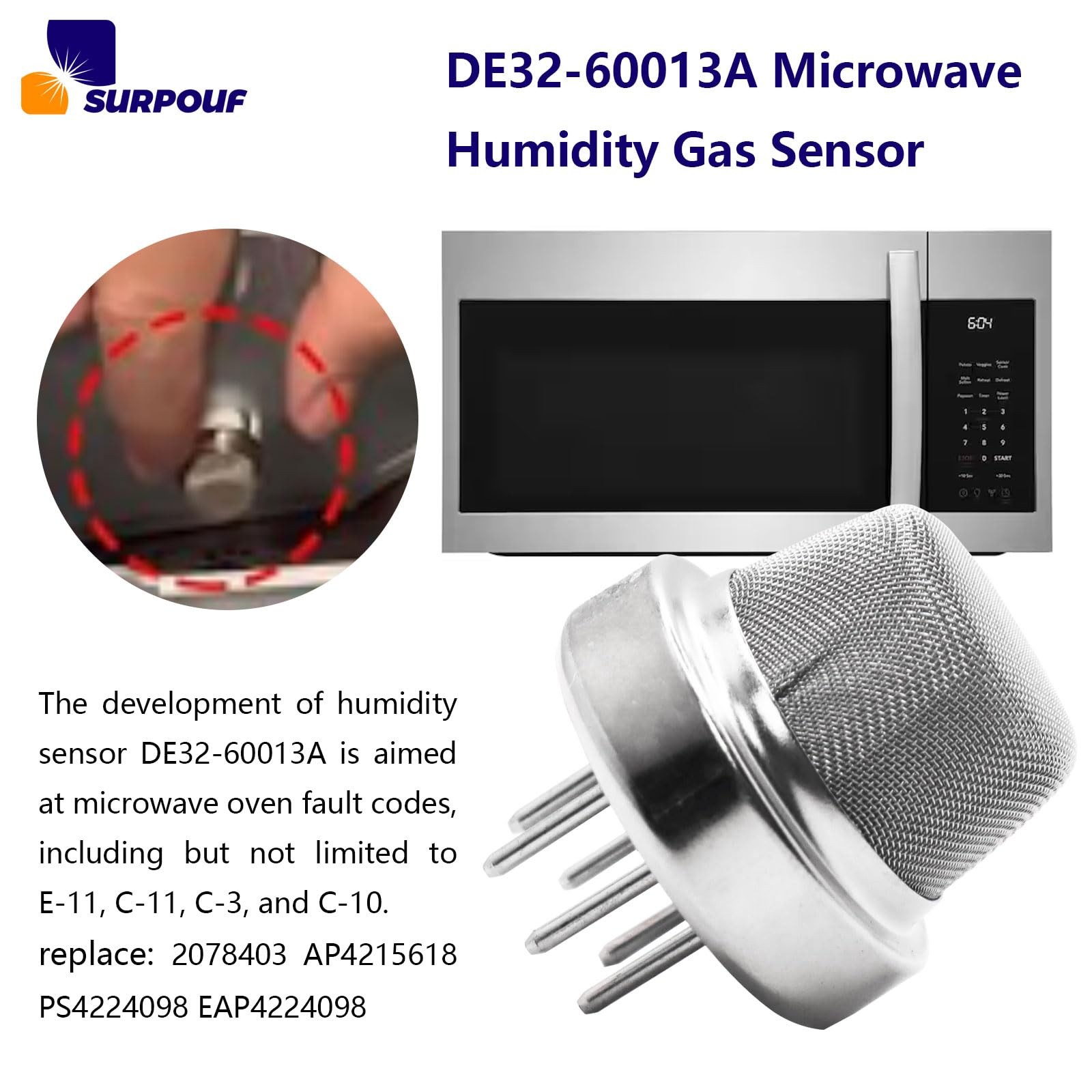 SURPOUF DE32-60013A Microwave Humidity Gas Sensor DE32-60011A Fits for as pic gallery