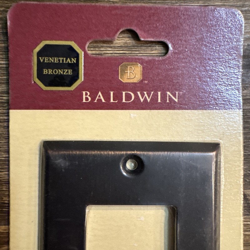 Baldwin Solid Brass Venetian Bronze Switch Plate Cover Rocker Single Lot Of 4 gallery