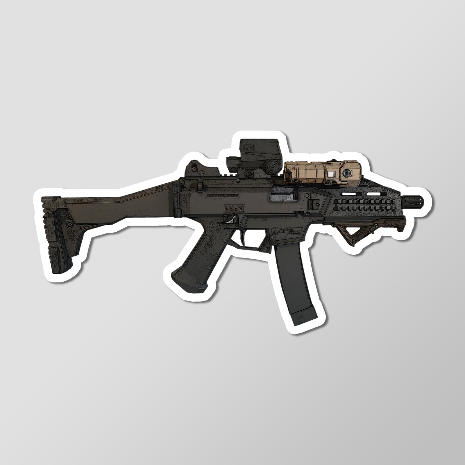 Scorpion EVO 3 A1 SMG Gun Sticker, Laptop Sticker Vinyl Decal 3.5" Length gallery