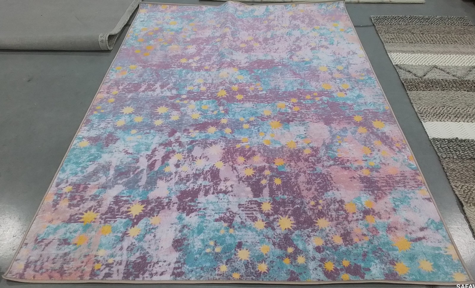PURPLE / LTBLUE 5'-5" x 7'-7" Back Stain Rug, Reduced Price 1172802078 KPH257V-5 gallery