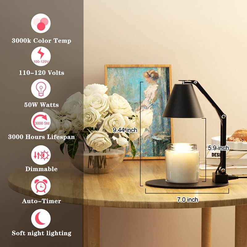Candle Warmer Lamp with Timer. Foldable and Height adjustable. Fits all sizes. gallery