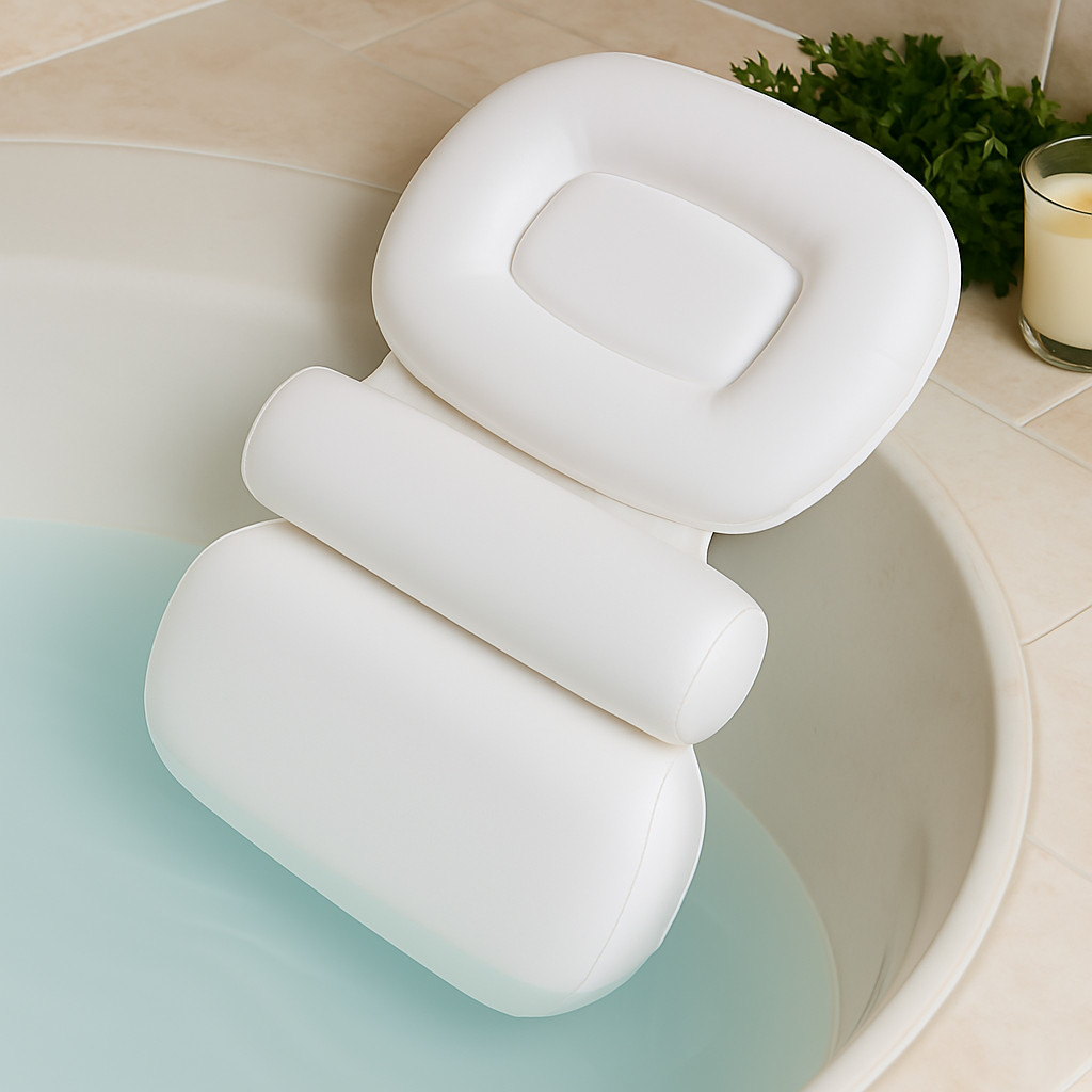 Large Plush Comfort Soft Neck Bath Pillow Quick Dry With Suction Cups gallery
