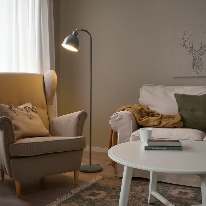 Floor/reading lamp, gray-green gallery