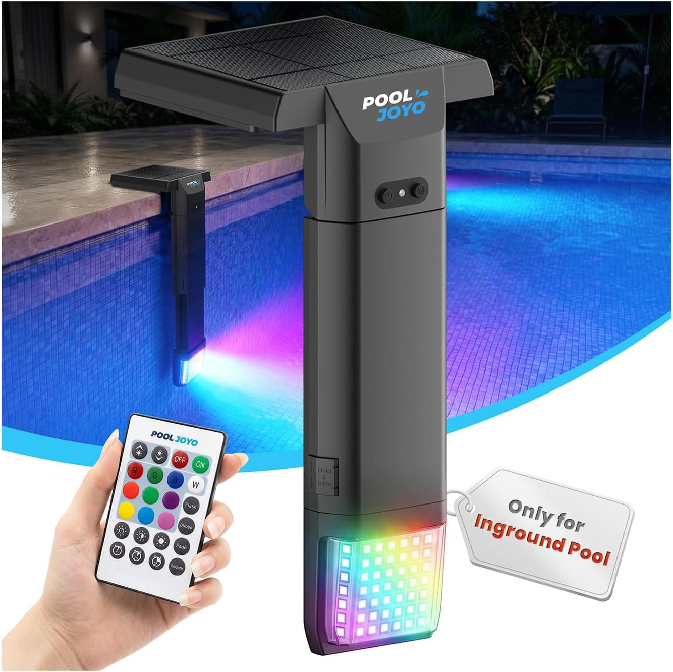 Solar Pool Lights Only for Inground Pools with Remote, 56 Leds Brighter 3-Sided gallery