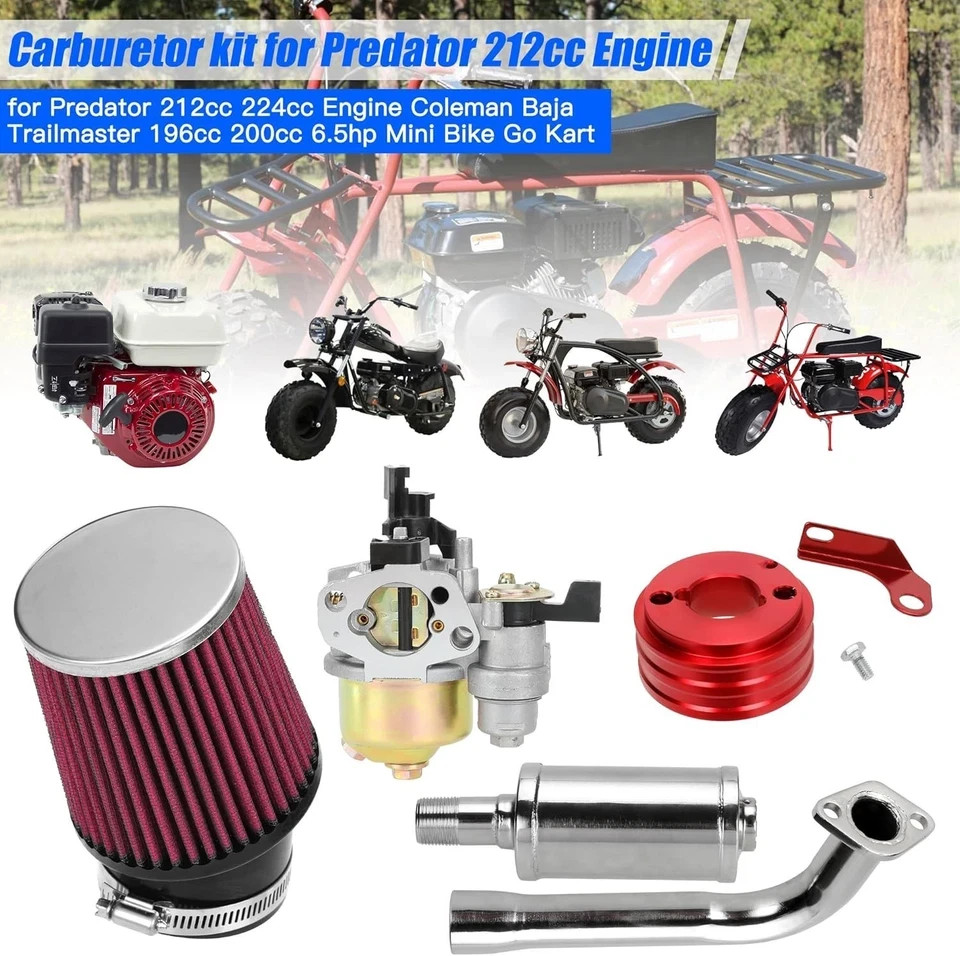 212cc Racing Carburetor Exhaust Header Muffler Stage 2 Kit for Predator a-red gallery