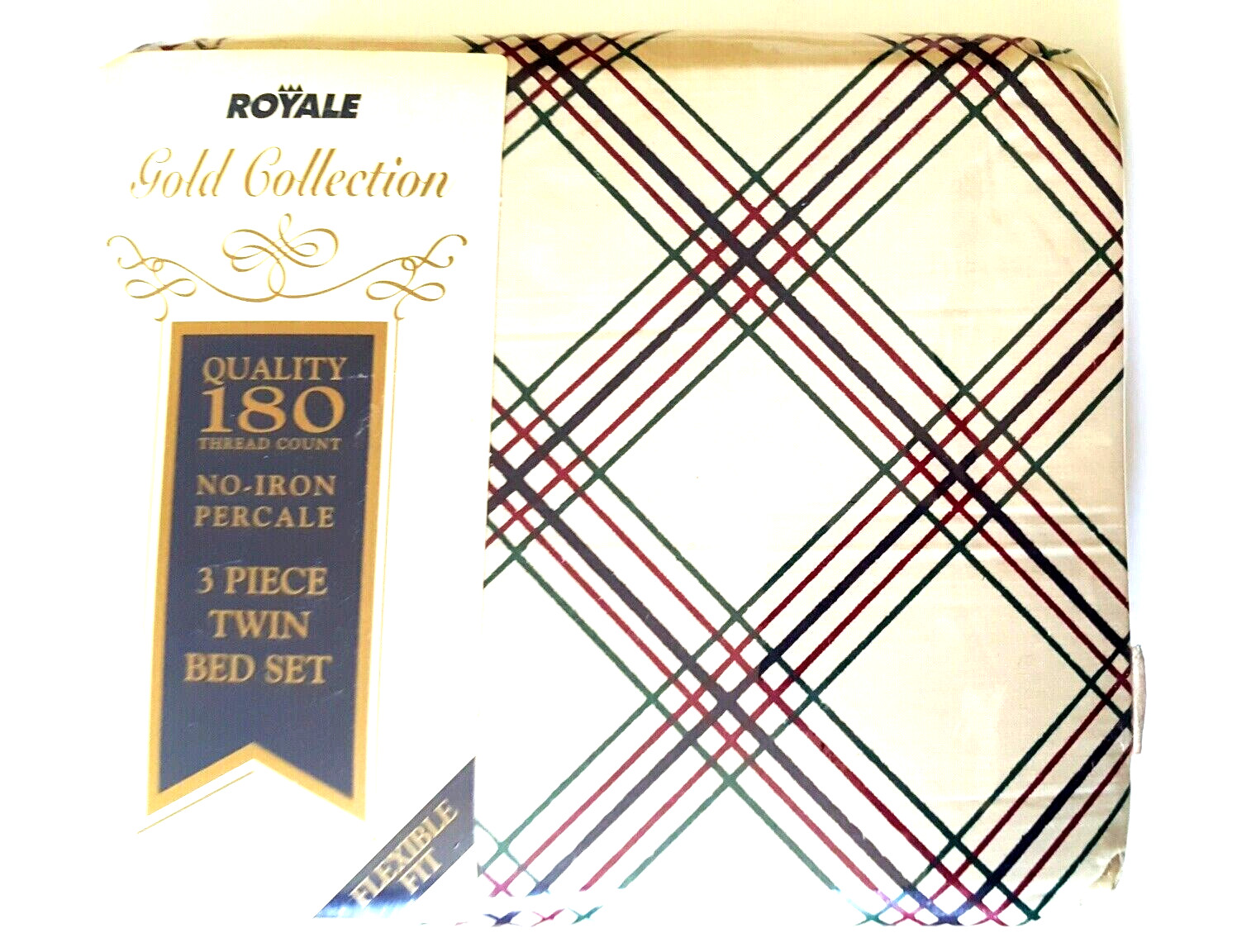 Vintage Royale Gold Collection NO-IRON Cotton Blend Twin Sheet 3PCS/Set Sealed gallery