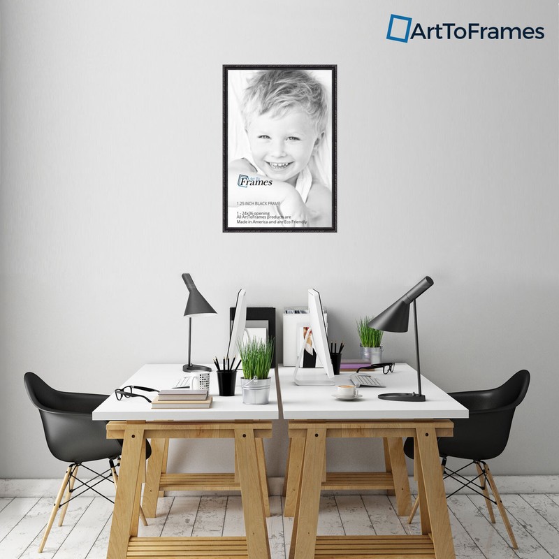 ArtToFrames Custom Picture Poster Frame Black 1.25" Wide Wood 4625 gallery