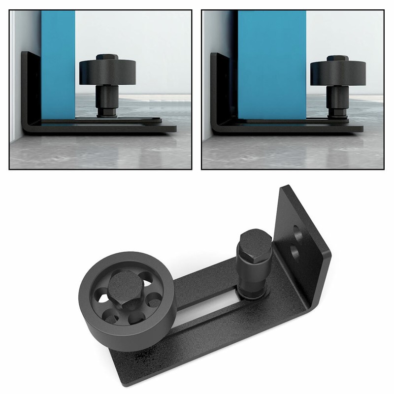 8 in 1 Adjustable Floor Guide Wall Mount Roller Wheel for Sliding Barn Door Kit gallery