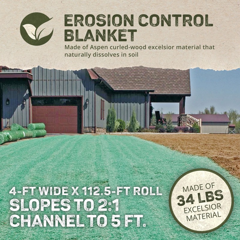 DeWitt Excelsior Landscape Erosion Control Blanket, 4'x112.5' (10 Pack) gallery