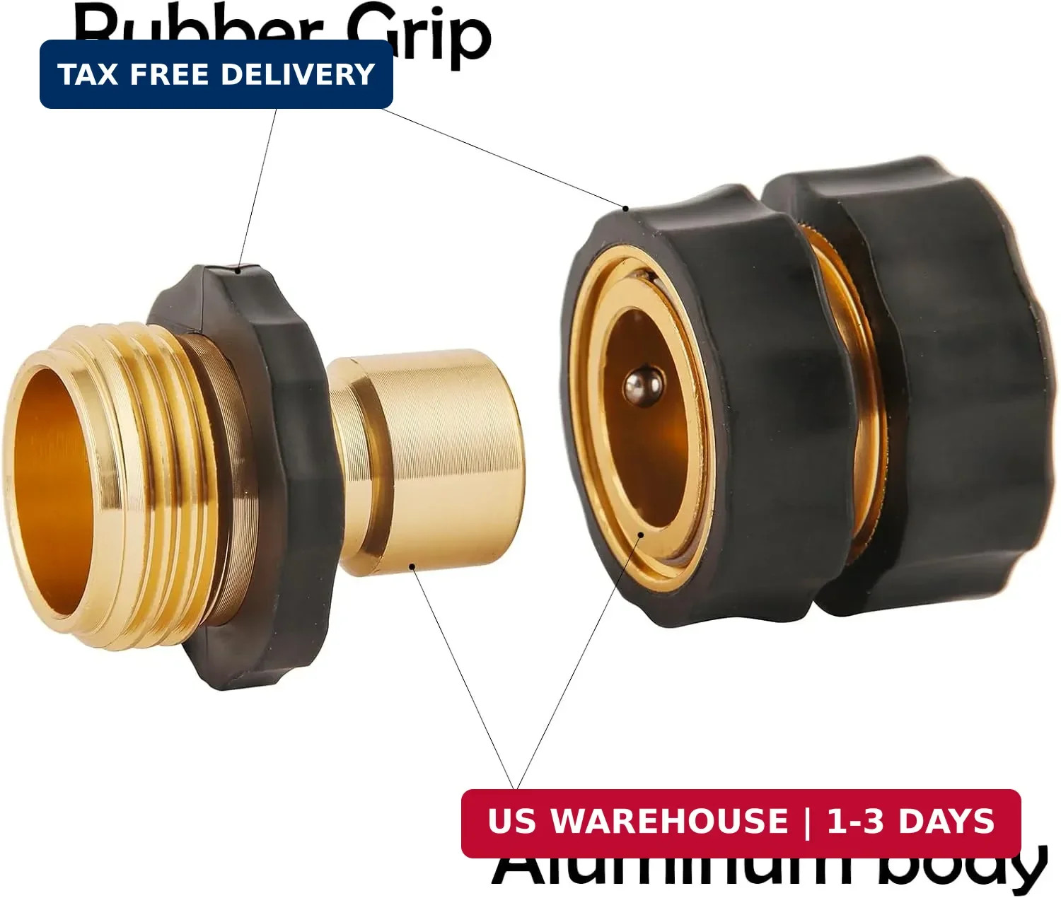3/4 Inch Garden Hose Quick Connector, Male and Female Quick Connect Hose Fitting gallery