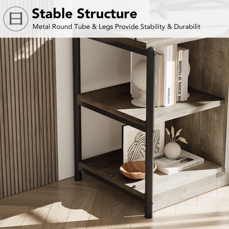 Rustic Media Console Table 75/80 Inch Industrial Double Mesh Doors Storage Cabin gallery