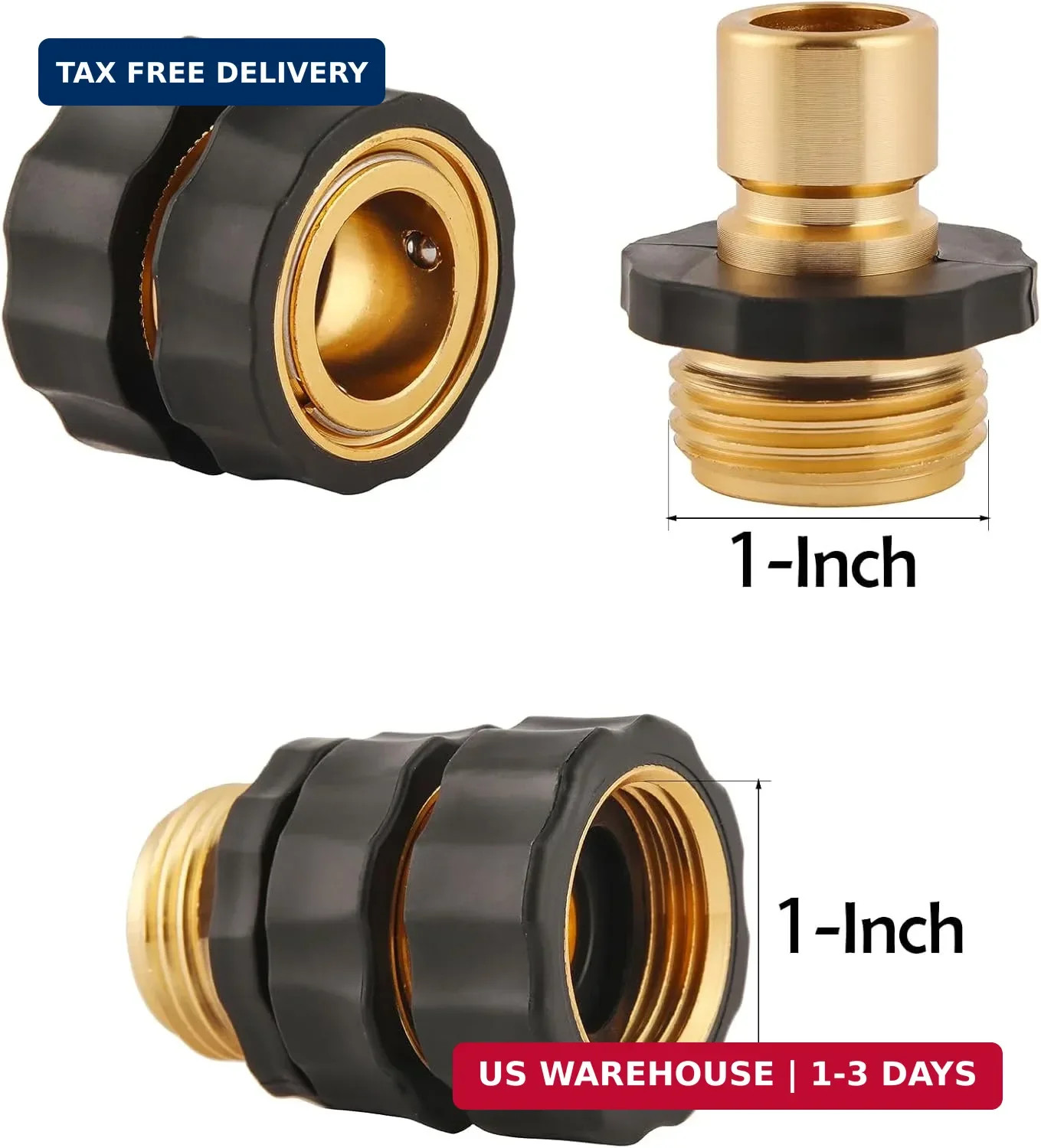 3/4 Inch Garden Hose Quick Connector, Male and Female Quick Connect Hose Fitting gallery