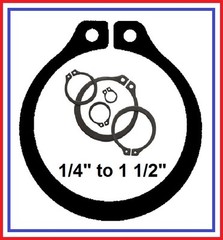 EXTERNAL RETAINER, HOOK & SNAP RINGS (QTY. 4) 1/4″ to 1 1/2″ SHIPPED VIA USPS