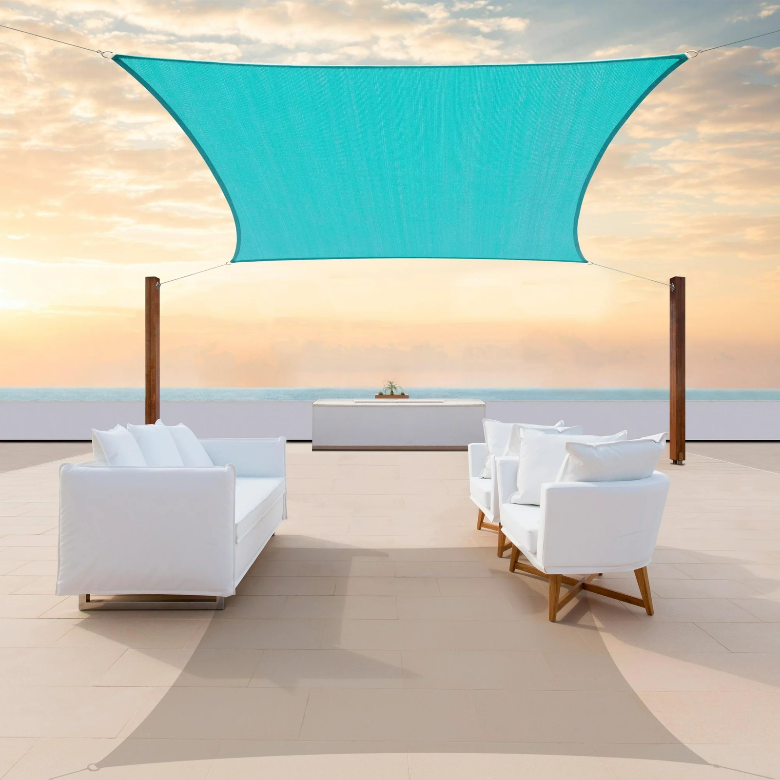 Colourtree Turquoise Custom Size Rectangle Sun Shade Sail Canopy Fabric Cover gallery