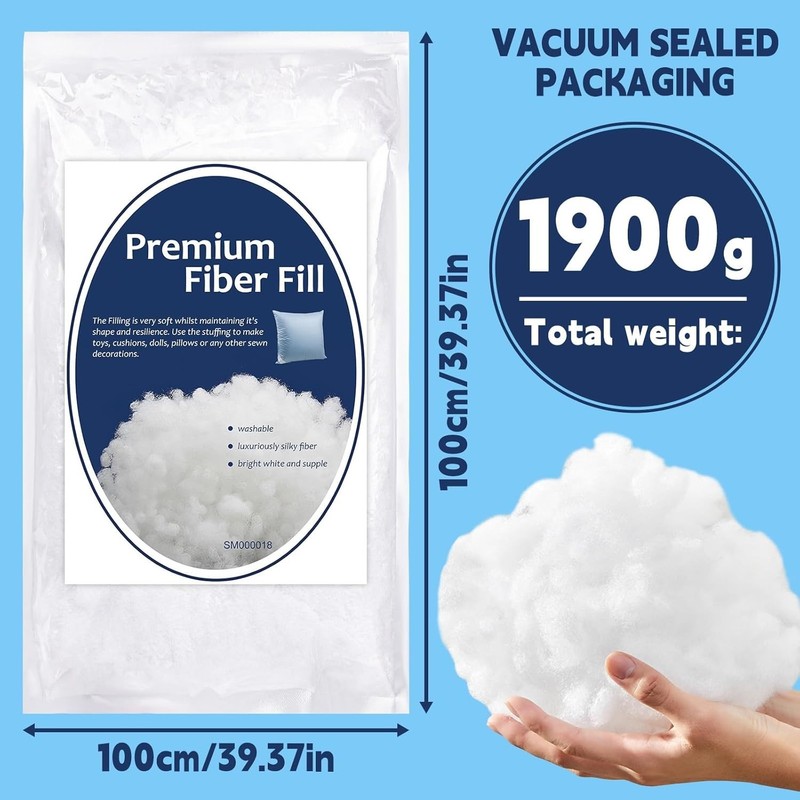 Versatile 4.18lb Polyester Fiber Fill for Stuffed Animals and Decorative Pillows gallery