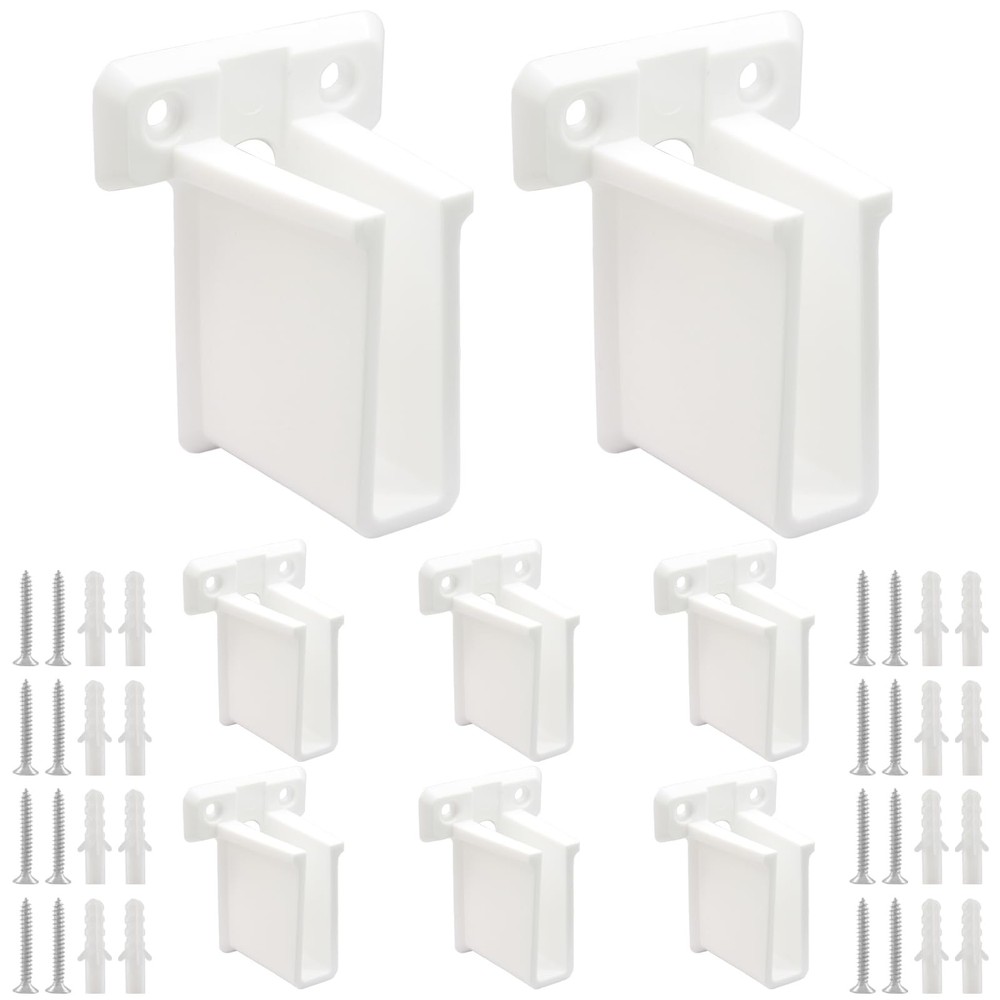 8 PCS Wire Shelf End Brackets Wall Mount Closet Support Polyvinyl Chloride