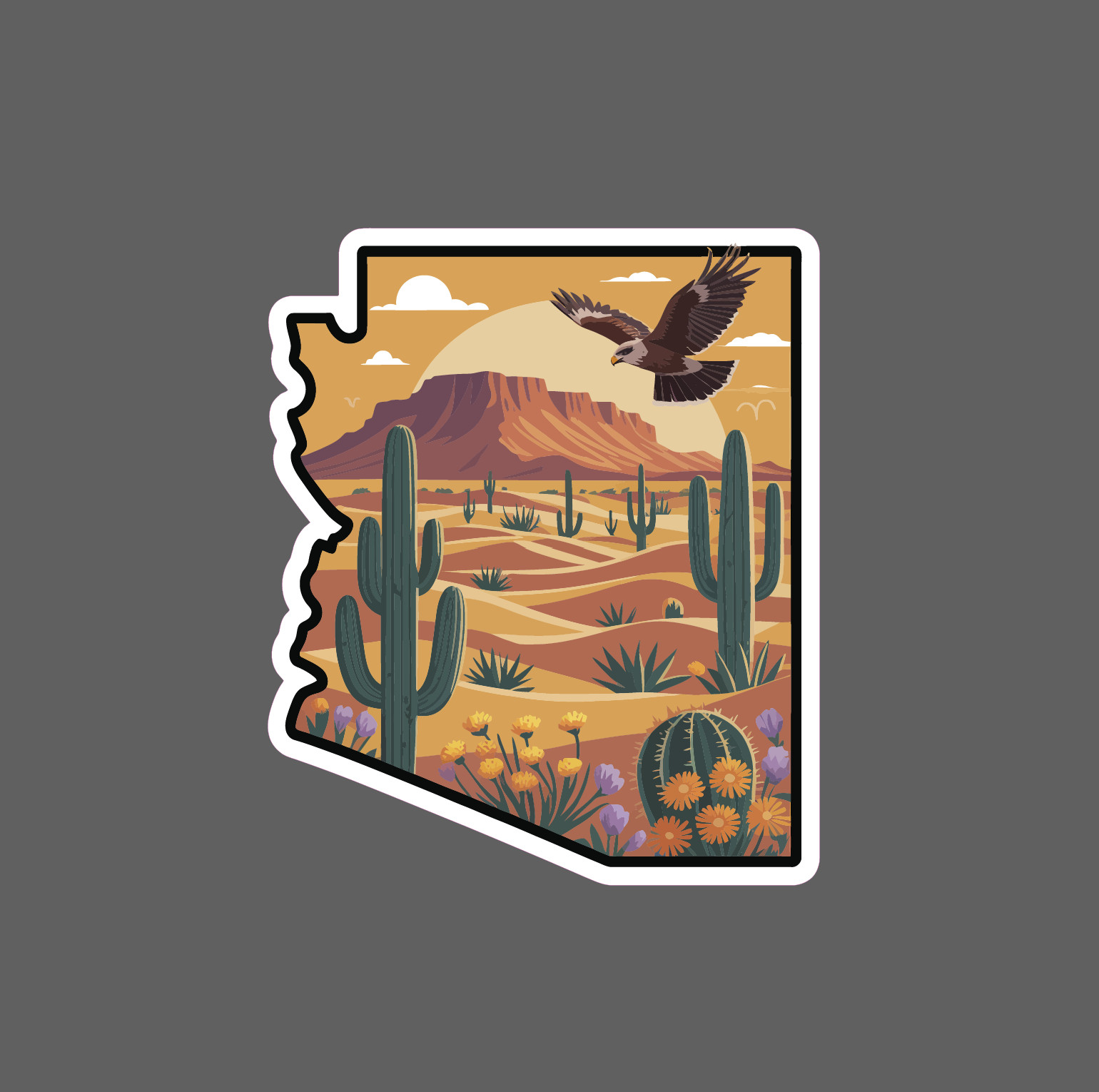 Arizona Sticker Waterproof Decal State Desert Scene Wildlife Nature Gift NEW gallery