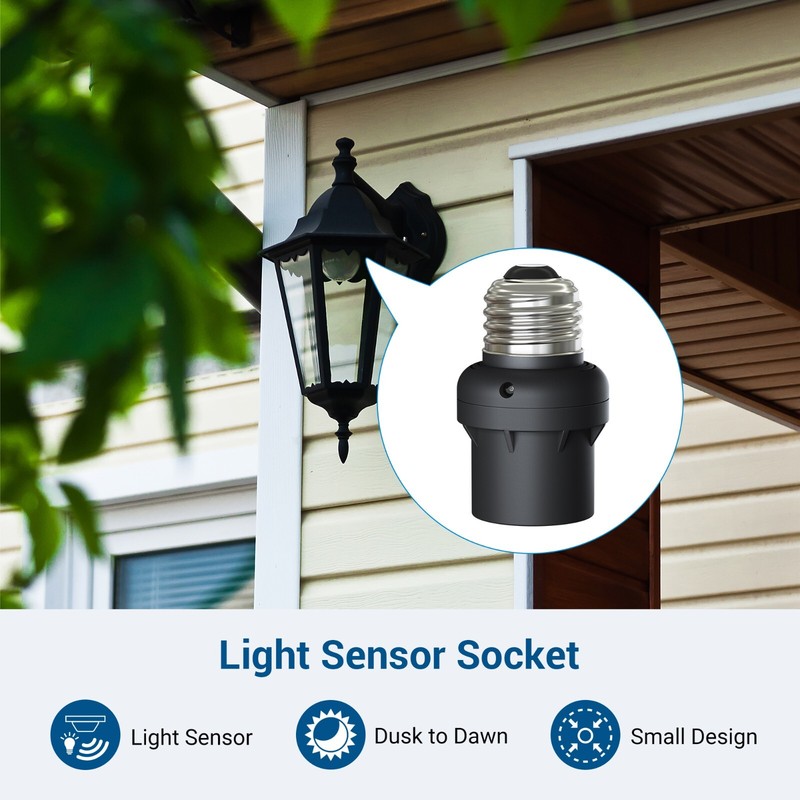 DEWENWILS 4 Pack Automatic Dusk to Dawn Light Bulb Sockets, Light Sensor Socket gallery