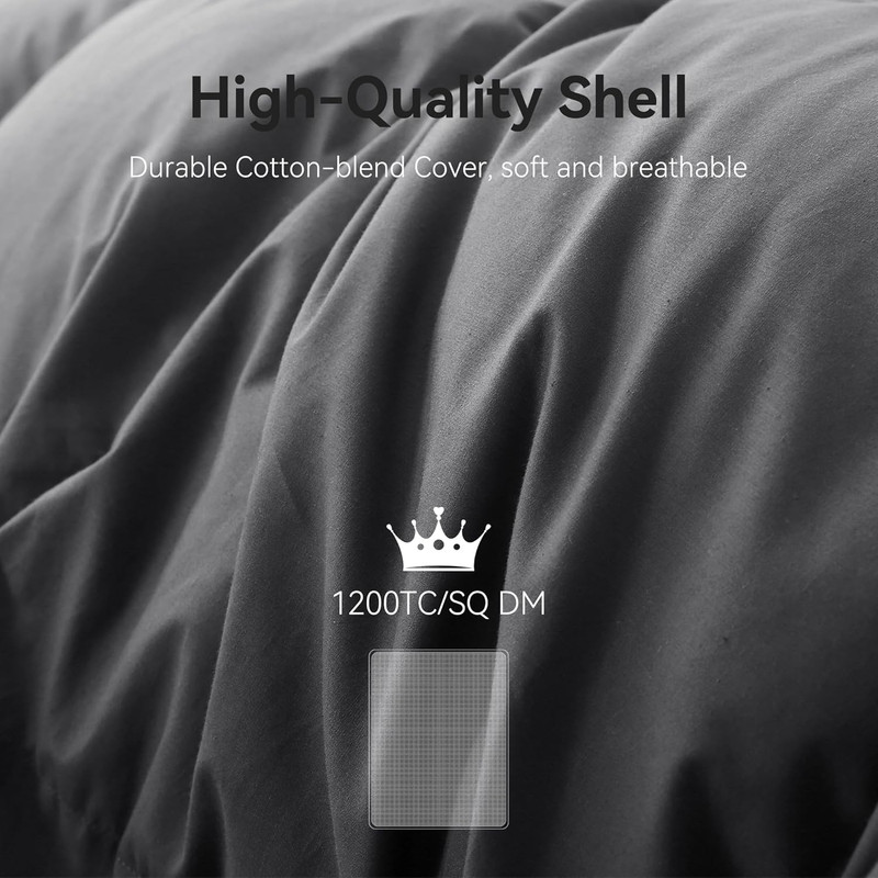 Oversized Grey Goose Down Comforter, 750+ Fill Power, 1200TC Cotton Blend gallery