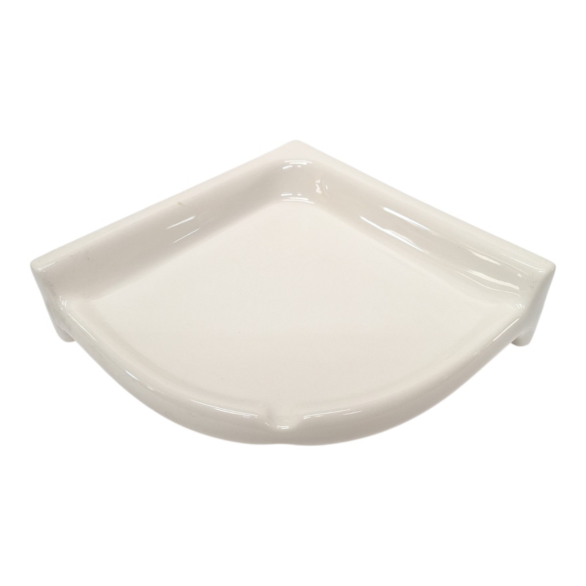 Round Extra Large Bone Glossy Ceramic Corner Shelf for Shower Bathroom Wall gallery