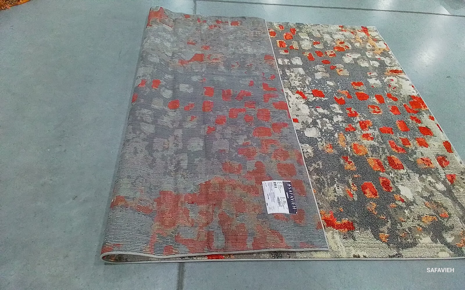 GREY / ORANGE 6'-7" x 9'-2" Back Stain Rug, Reduced Price 1172761442 MNC225H-6 gallery